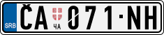 License plate of Serbia, Cars