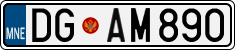 License plate of Montenegro, Cars
