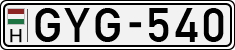 license plates of Hungary, Cars (1990)