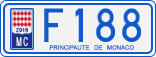 License plate of Monaco, Cars