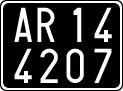 License plate of Italy, Cars (1927 year series)