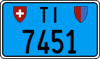 License plate of Switzerland, Work and fire vehicles (blue)