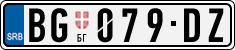 License plate of Serbia, Cars