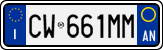License plate of Italy, Cars (1994 year series)