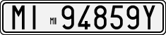 License plate of Italy, Cars (1927 year series)