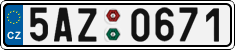 License plate of the Czech Republic, Cars (2001)