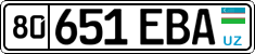 License plate of Uzbekistan, Organizations