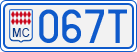 License plate of Monaco, Cars