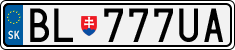 License plate of Slovakia, Cars