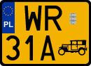 License plates of Poland, Oldtimers