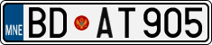 License plate of Montenegro, Cars