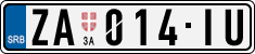 License plate of Serbia, Cars