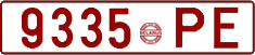 License plate Belarus, Cars (1992)
