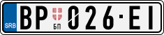 License plate of Serbia, Cars