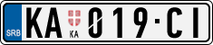 License plate of Serbia, Cars