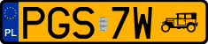 License plates of Poland, Oldtimers