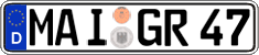 German license plate, Regular plates