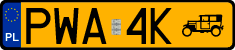 License plates of Poland, Oldtimers