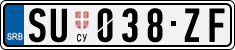 License plate of Serbia, Cars