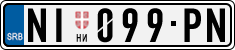 License plate of Serbia, Cars