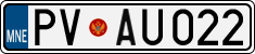 License plate of Montenegro, Cars