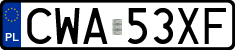 License plates of Poland, Regular car plates