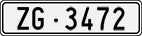 License plate of Switzerland, Cars