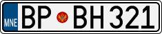 License plate of Montenegro, Cars