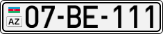License plate of Azerbaijan, Cars