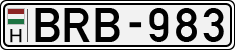 license plates of Hungary, Cars (1990)