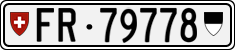 License plate of Switzerland, Cars