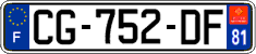 French license plate, SIV (ordinary)