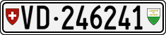 License plate of Switzerland, Cars