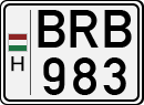 license plates of Hungary, Cars (1990)