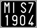 License plate of Italy, Cars (1927 year series)