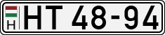 license plates of Hungary, Army (1990)