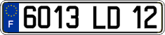 French license plate, FNI