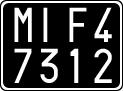 License plate of Italy, Cars (1927 year series)
