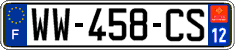 French license plate, SIV (temporary)