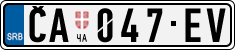 License plate of Serbia, Cars