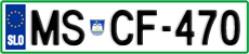 License plate of Slovenia, Cars