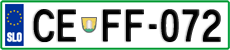 License plate of Slovenia, Cars