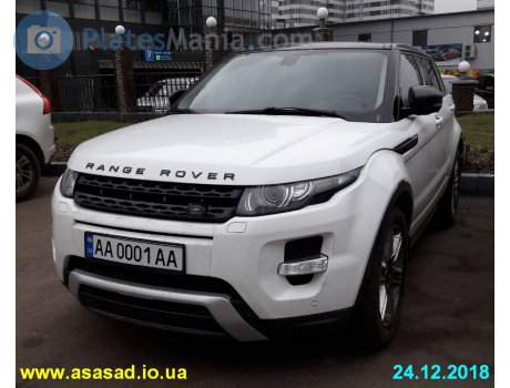 AA 0001 AA, Land Rover Range Rover Evoque