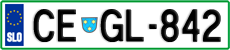 License plate of Slovenia, Cars