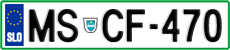 License plate of Slovenia, Cars