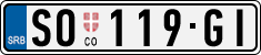 License plate of Serbia, Cars