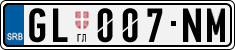License plate of Serbia, Cars
