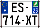 French license plate, SIV (ordinary)