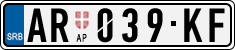 License plate of Serbia, Cars