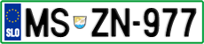 License plate of Slovenia, Cars